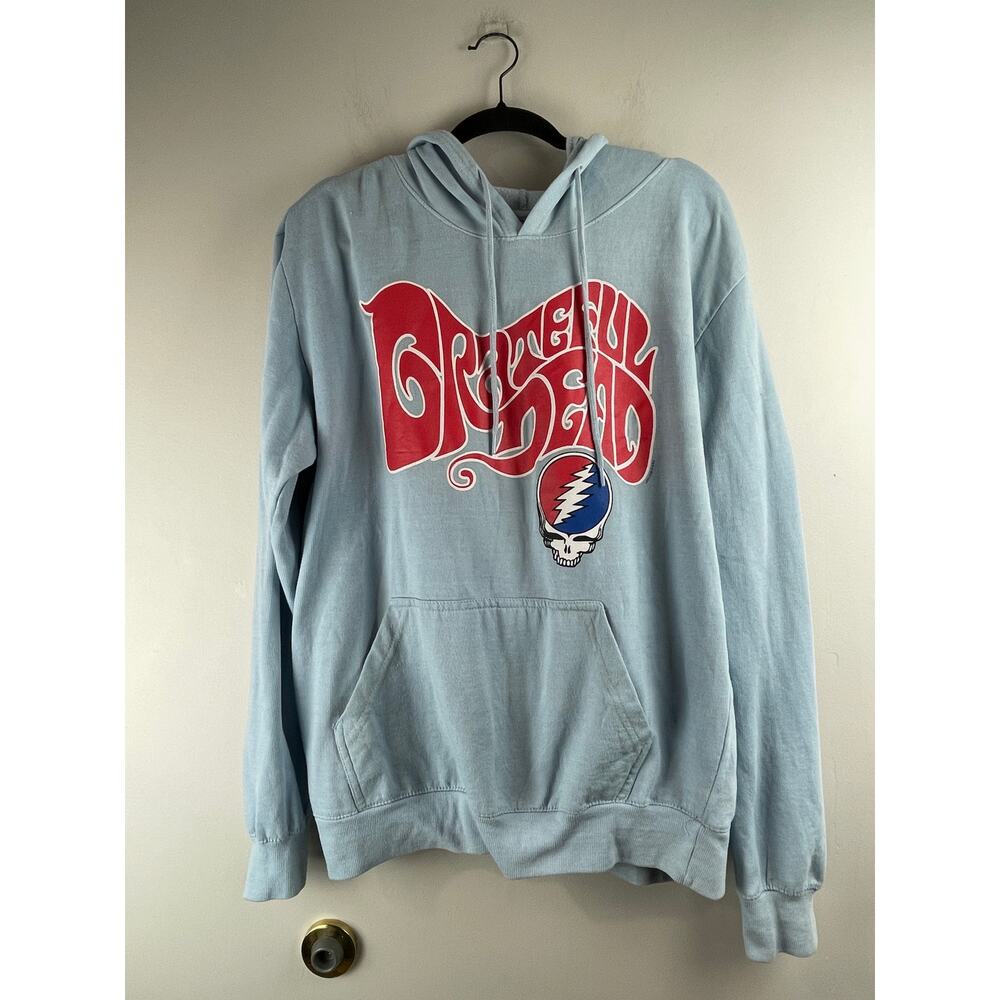 Liquid Blue Grateful Dead Light Blue Sleeve Printed Hoodie Men's Size L
